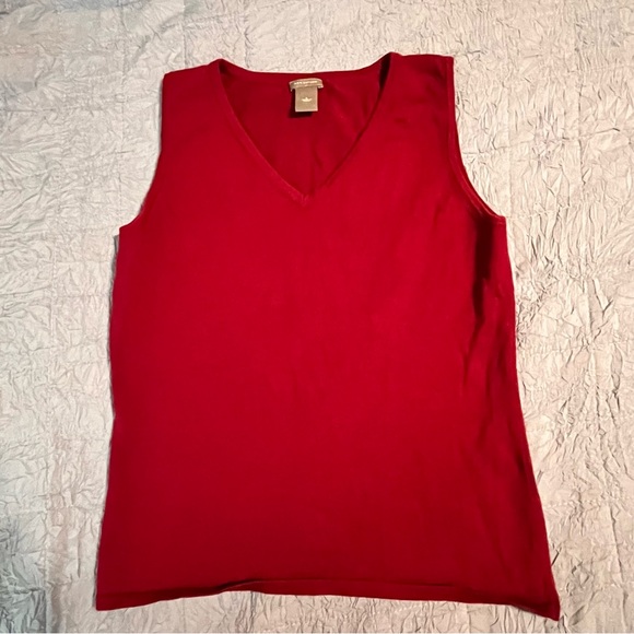 Ann Taylor Factory Sleeveless Wool Sweater Vest Maroon red L good condition - Picture 1 of 7